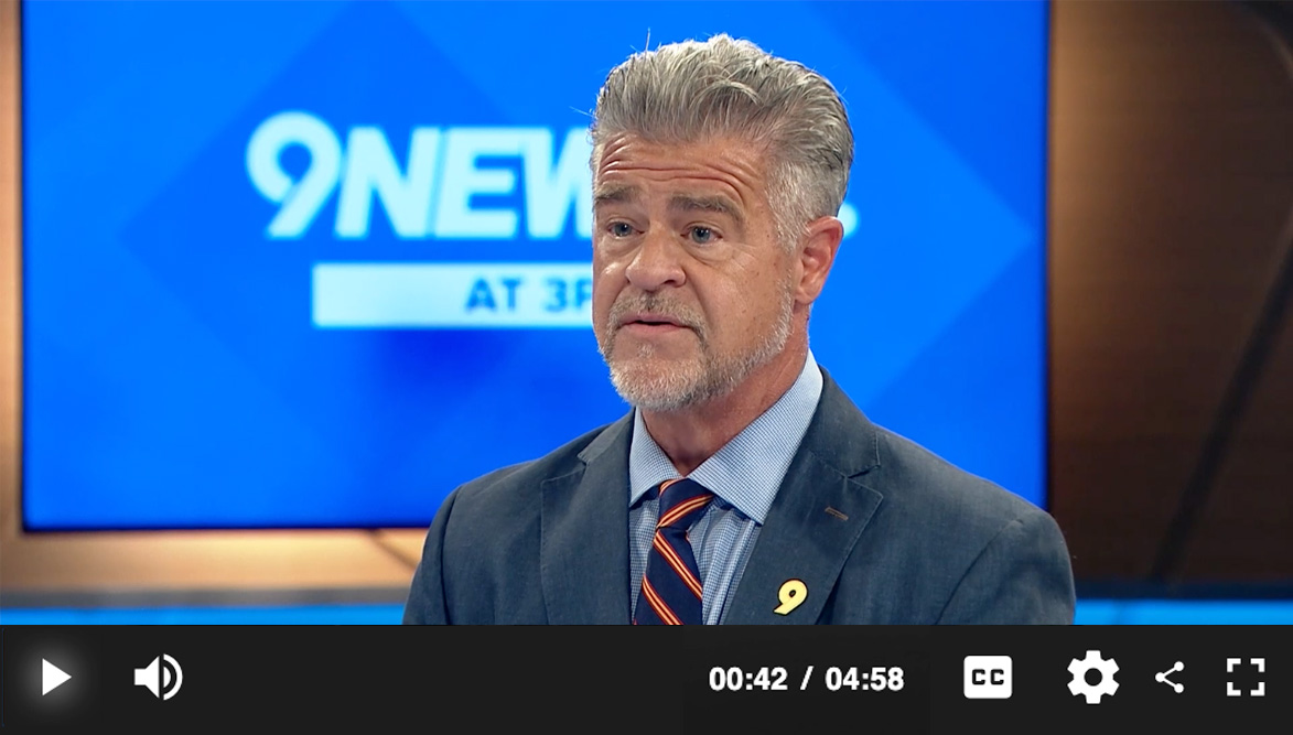 Christopher R. Decker providing legal analysis on 9NEWS at 3 p.m.